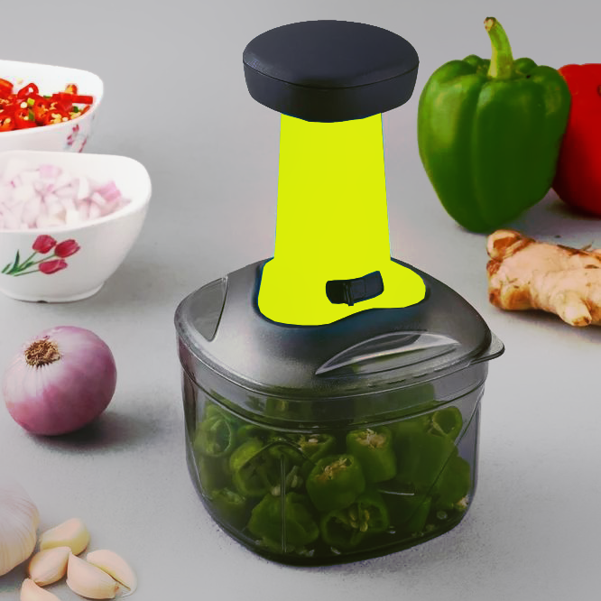2 in 1 Tough ABS Plasatic Classy Vegitable & Fruit Chopper 650ml Big Size